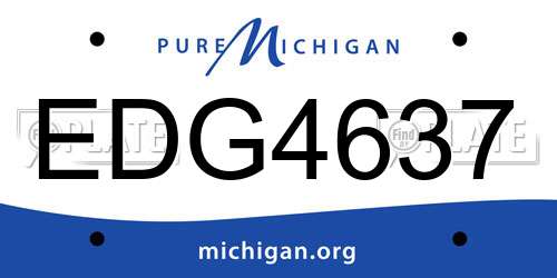 EDG4637 Michigan License Plate