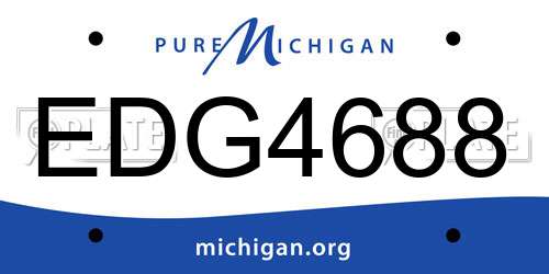 EDG4688 Michigan License Plate