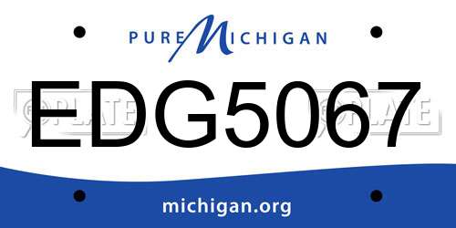 EDG5067 Michigan License Plate