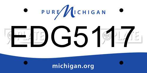 EDG5117 Michigan License Plate