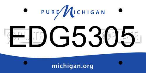 EDG5305 Michigan License Plate