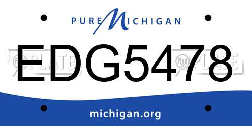 EDG5478 Michigan License Plate