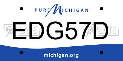 EDG57D Michigan License Plate