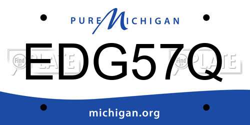 EDG57Q Michigan License Plate
