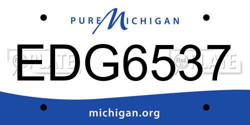 EDG6537 Michigan License Plate