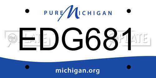 EDG681 Michigan License Plate