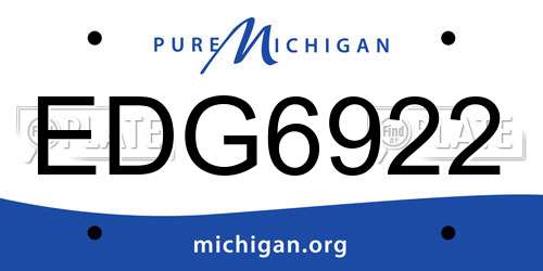 EDG6922 Michigan License Plate