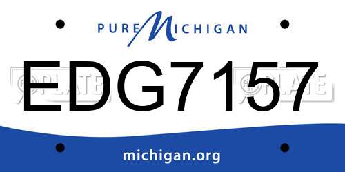 EDG7157 Michigan License Plate