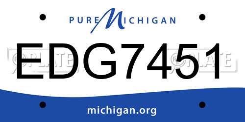 EDG7451 Michigan License Plate