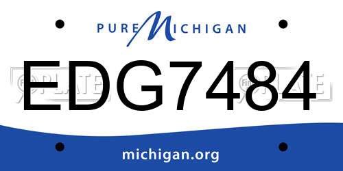 EDG7484 Michigan License Plate