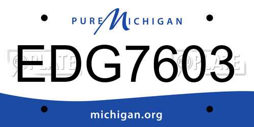 EDG7603 Michigan License Plate