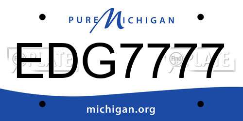 EDG7777 Michigan License Plate