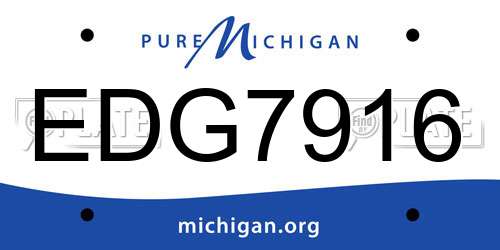 EDG7916 Michigan License Plate
