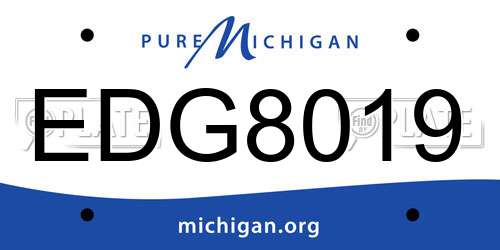 EDG8019 Michigan License Plate