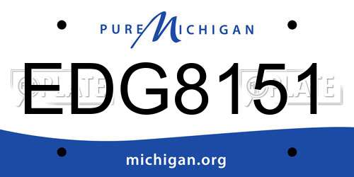 EDG8151 Michigan License Plate