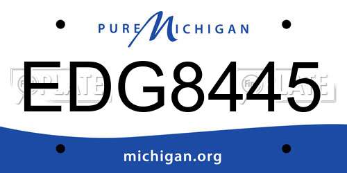 EDG8445 Michigan License Plate