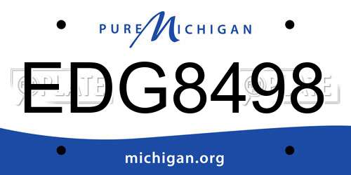 EDG8498 Michigan License Plate