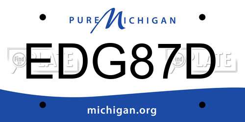 EDG87D Michigan License Plate