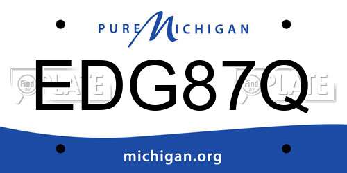 EDG87Q Michigan License Plate