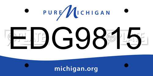 EDG9815 Michigan License Plate