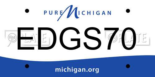 EDGS70 Michigan License Plate