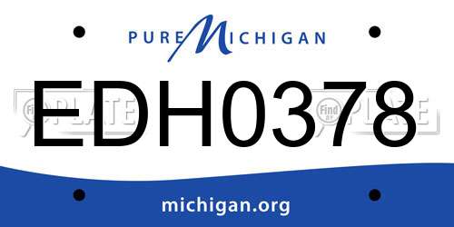EDH0378 Michigan License Plate