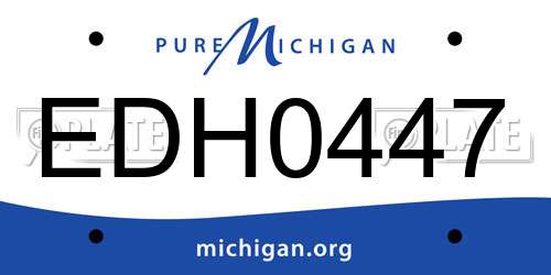 EDH0447 Michigan License Plate