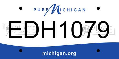 EDH1079 Michigan License Plate