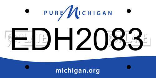 EDH2083 Michigan License Plate