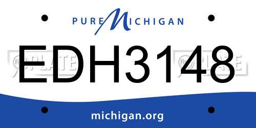 EDH3148 Michigan License Plate