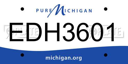 EDH3601 Michigan License Plate