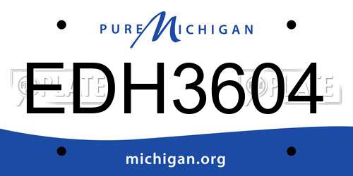 EDH3604 Michigan License Plate