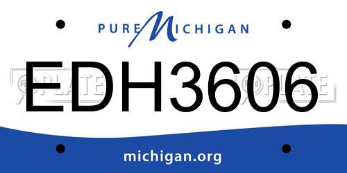 EDH3606 Michigan License Plate