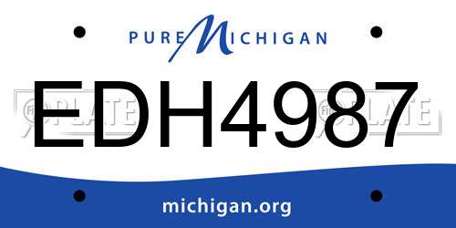 EDH4987 Michigan License Plate
