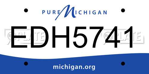 EDH5741 Michigan License Plate