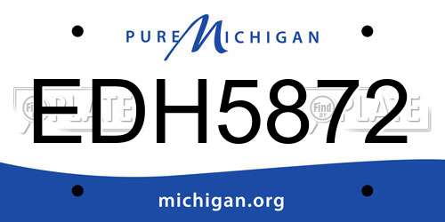 EDH5872 Michigan License Plate