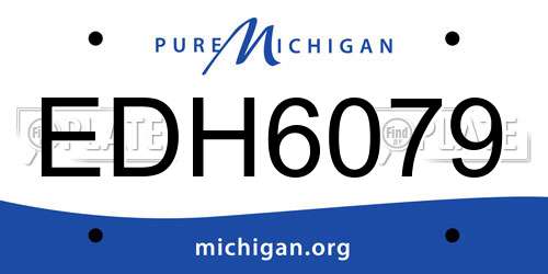 EDH6079 Michigan License Plate