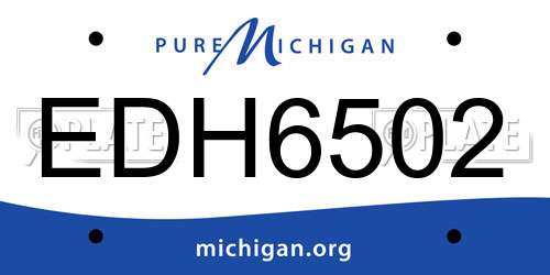 EDH6502 Michigan License Plate
