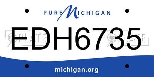 EDH6735 Michigan License Plate