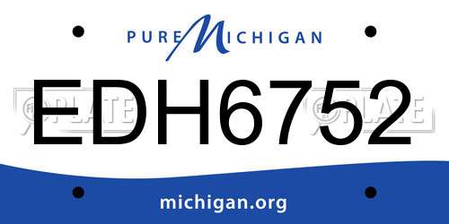 EDH6752 Michigan License Plate