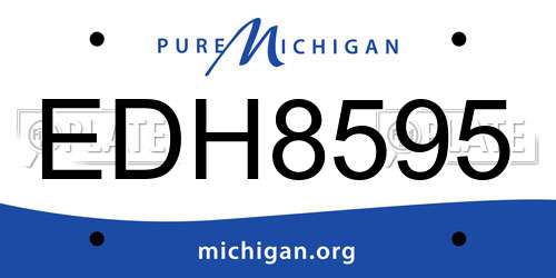 EDH8595 Michigan License Plate