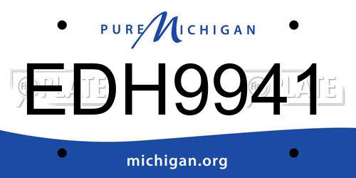 EDH9941 Michigan License Plate