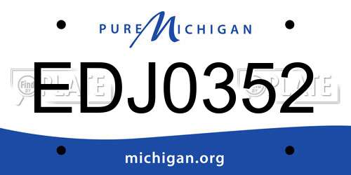 EDJ0352 Michigan License Plate