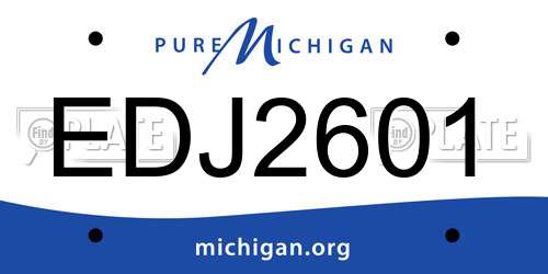 EDJ2601 Michigan License Plate