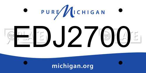 EDJ2700 Michigan License Plate