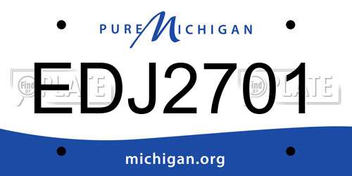 EDJ2701 Michigan License Plate