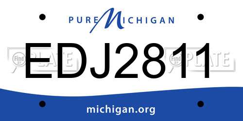 EDJ2811 Michigan License Plate