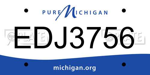 EDJ3756 Michigan License Plate