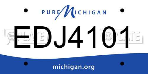 EDJ4101 Michigan License Plate