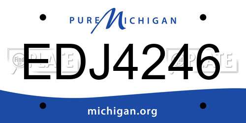 EDJ4246 Michigan License Plate
